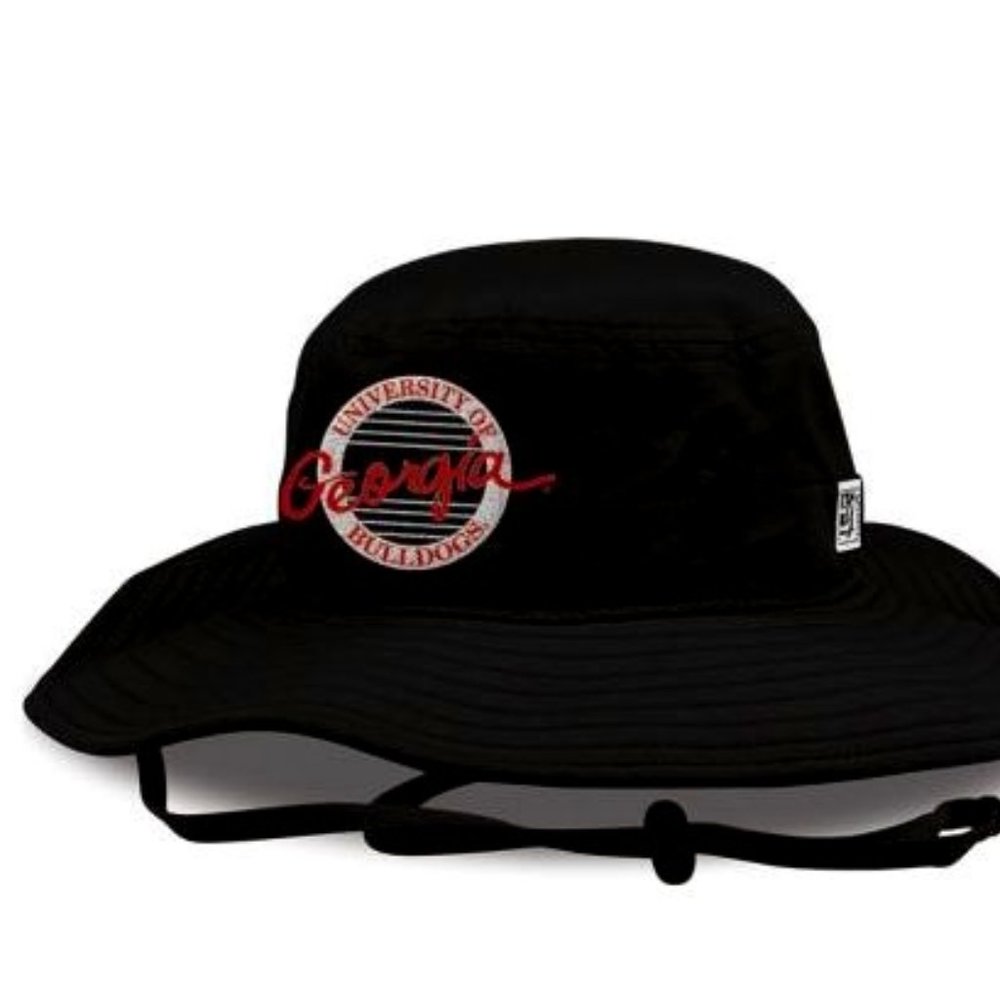 University of Georgia Drawstring Bucket Hat- Black- One size